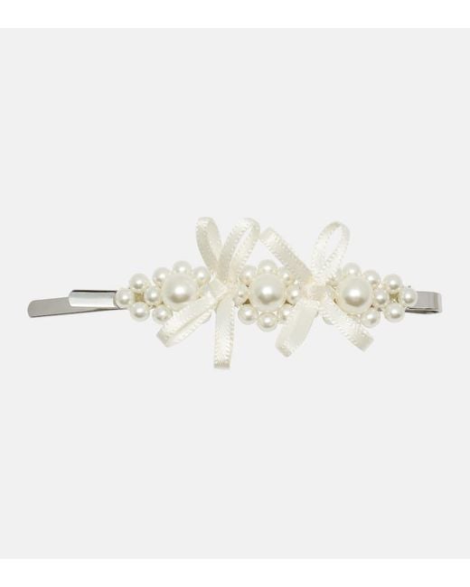 Fermacapelli Con Perle Bijoux di Simone Rocha in Natural