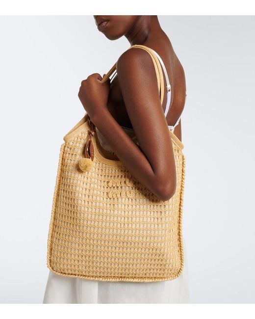 Miu Miu Natural Ivy Crochet Raffia Tote Bag
