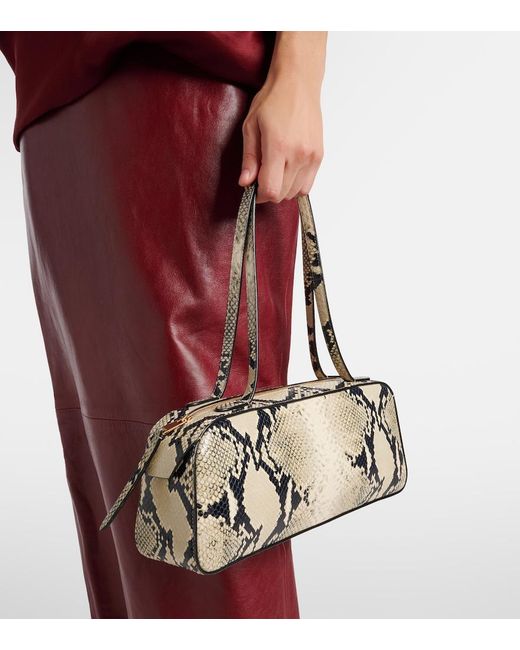 Khaite Metallic Simona Snake-Effect Leather Shoulder Bag