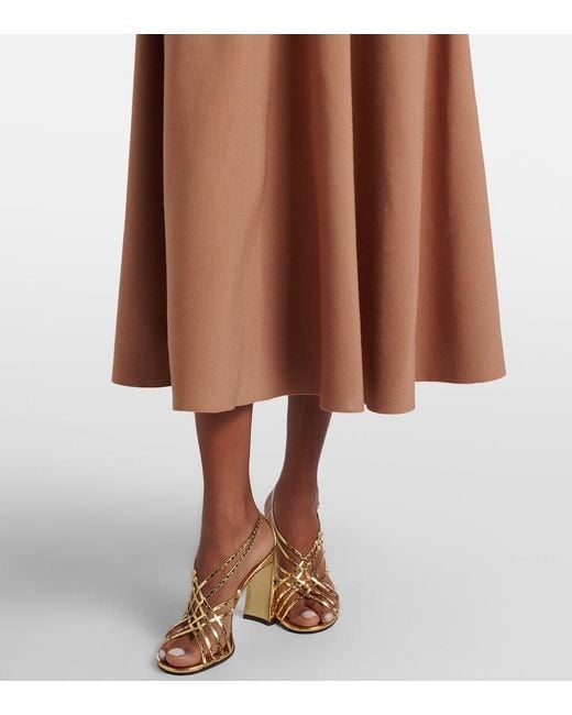 Roland Mouret Brown Embellished Midi Dress