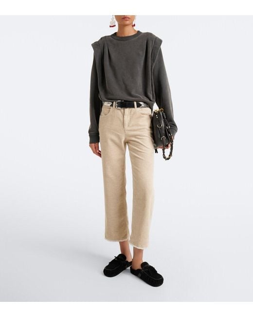 Isabel Marant Natural Ruthie Corduroy Straight Pants