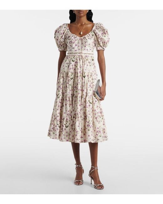 Agua Bendita Natural Palmera Tiered Cotton Maxi Dress