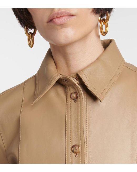 Totême Brown Leather Shirt
