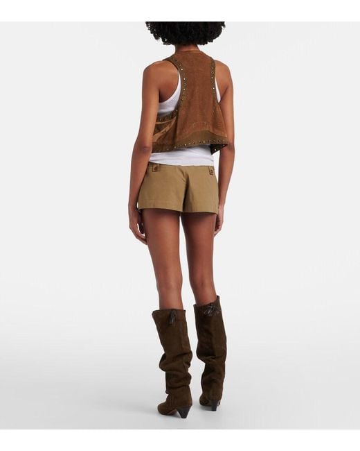 Isabel Marant Natural Barta Cotton Shorts