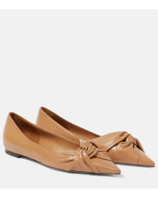 Jimmy Choo Brown Hedera Leather Ballet Flats