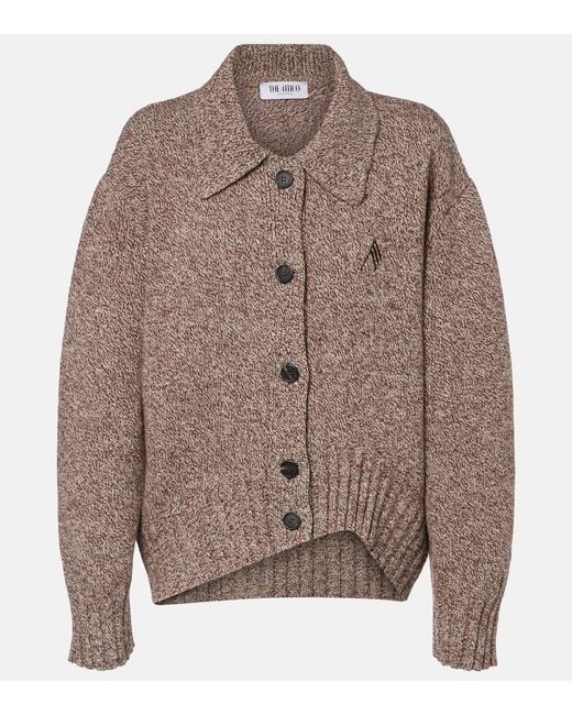 The Attico Brown Wool And Cashmere Cardigan