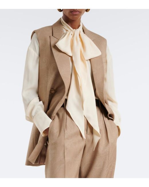 Etro Natural Jacquard Georgette Blouse