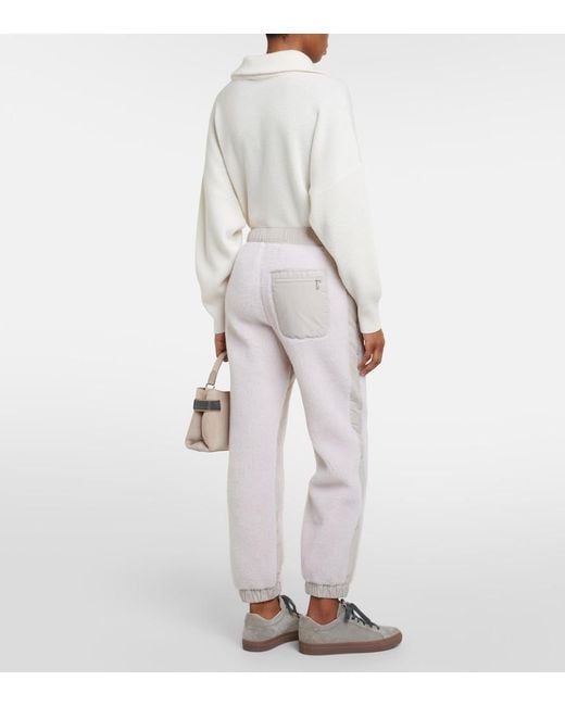 Brunello Cucinelli White Wool-Blend Sweatpants
