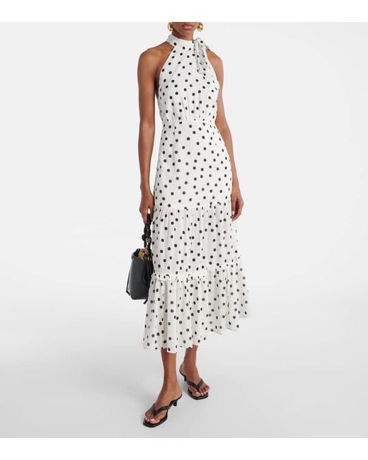 Rixo White Maxikleid Aus Baumwolle