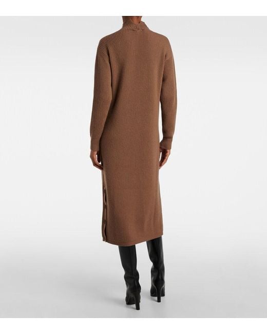 Max Mara Brown Vincita Wool And Cashmere Sweater Dress