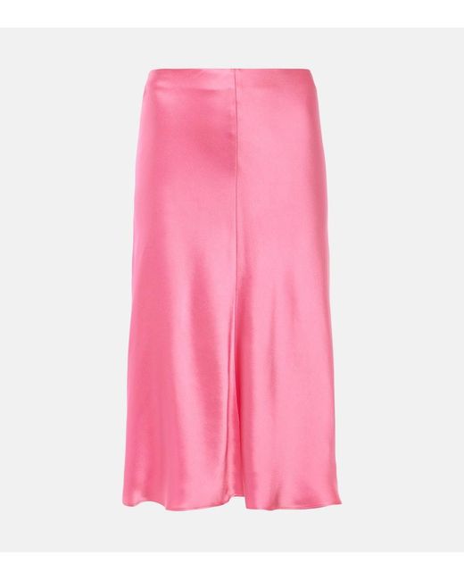 Stella McCartney Pink Satin Midi Skirt