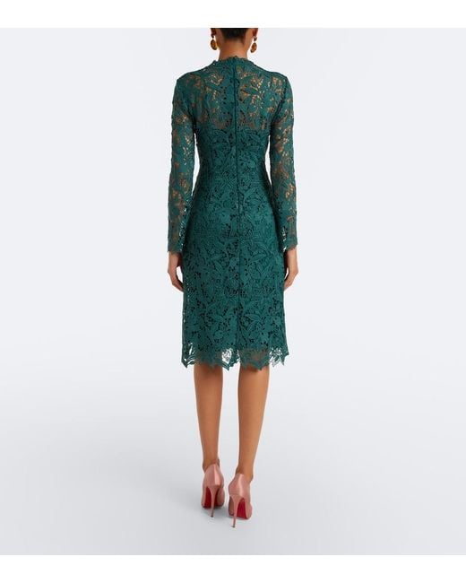 Monique Lhuillier Green Lace Minidress