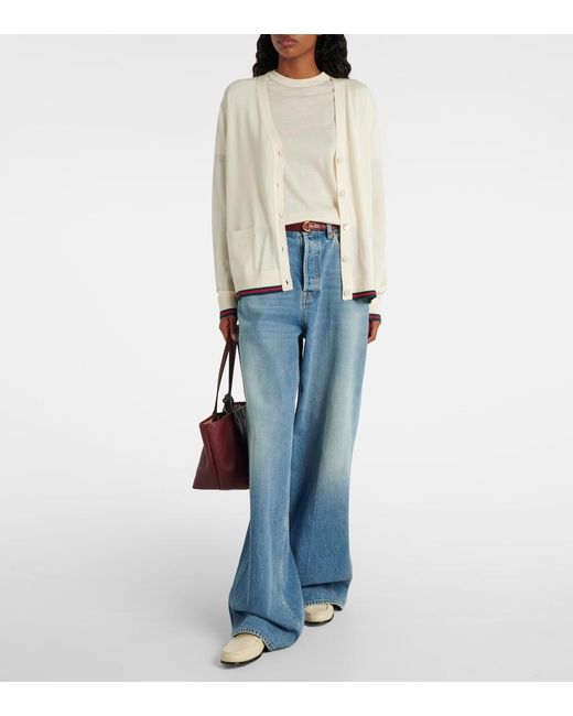 Gucci White Cashmere And Silk Top