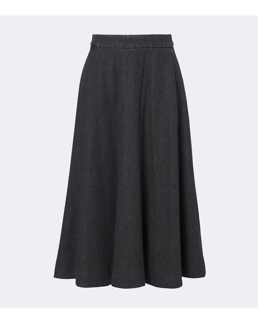 Max Mara Black Denim Midi Skirt