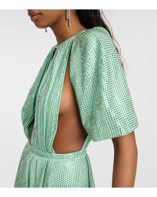 Area Green Robe Aus Jersey Mit Kristallen
