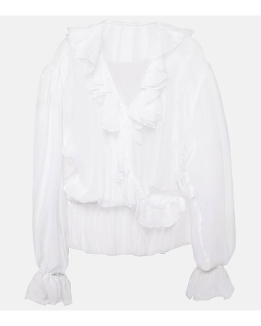 Blouse en soie Dolce & Gabbana en coloris White