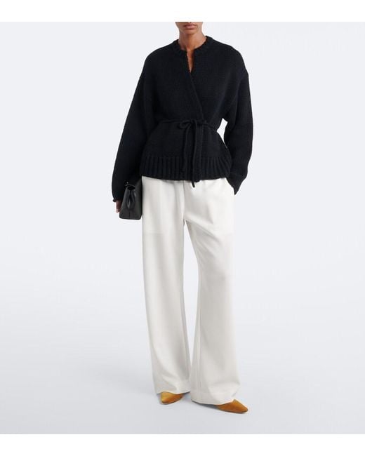 Extreme Cashmere Black N°384 Ginza Cashmere Wrap Cardigan