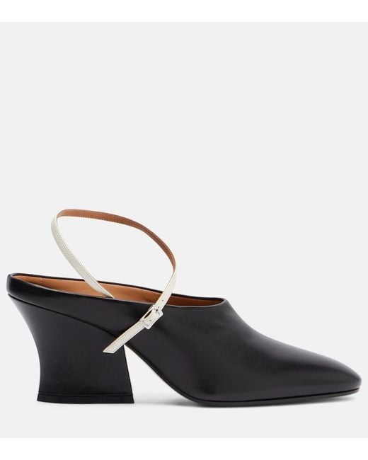 Jil Sander Black Leather Mules
