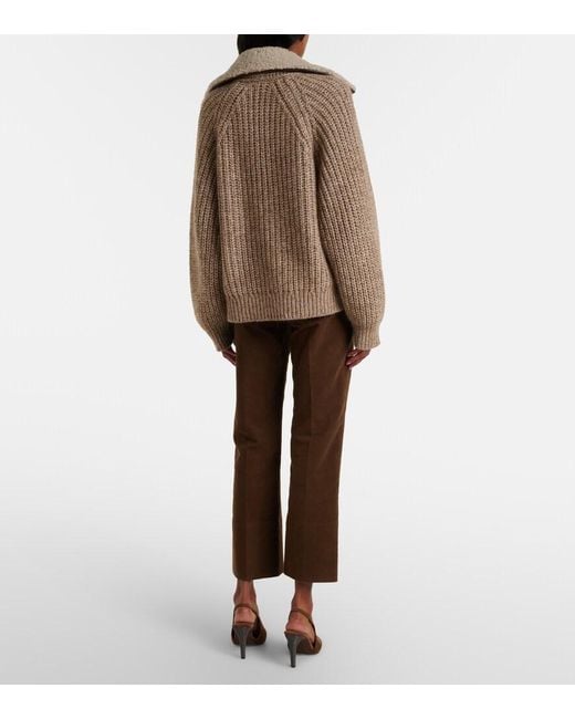Brunello Cucinelli Brown Cropped Cotton Flared Pants