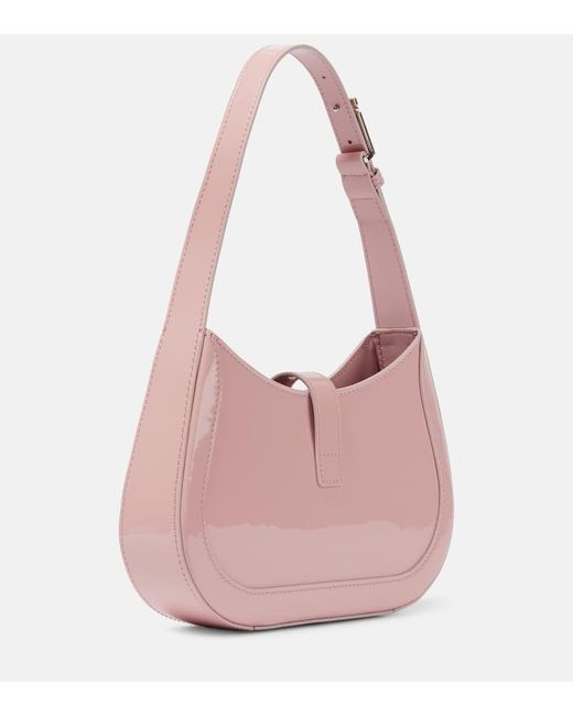 Versace Pink Greca Goddess Small Patent Leather Shoulder Bag