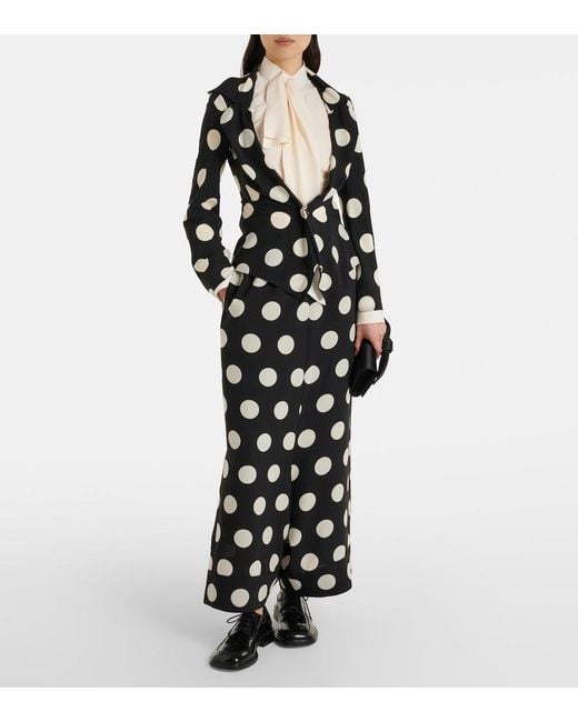 Junya Watanabe Black Polka-Dot Wide-Leg Pants