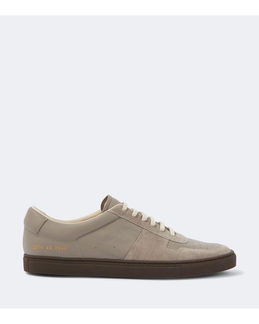 Common Projects Gray Achilles Leather And Suede Sneakers for men