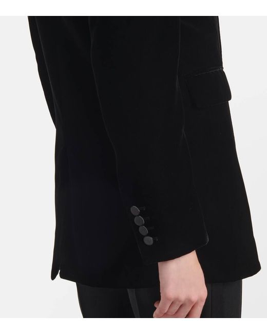 Saint Laurent Black Blazer Aus Samt