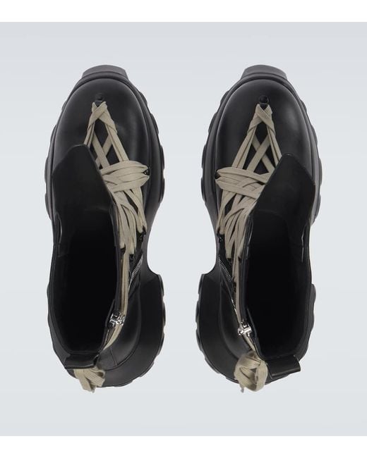 Rick Owens Megalace Mega Tractor Lace-Up Boots in Black for Men | Lyst