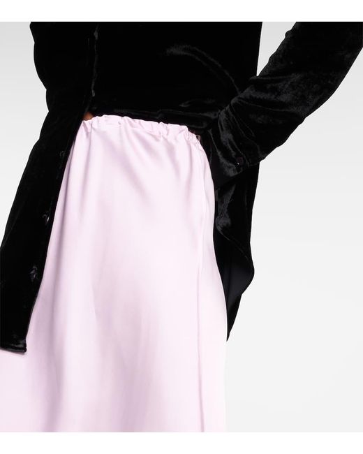 Jil Sander Pink Satin Midi Skirt