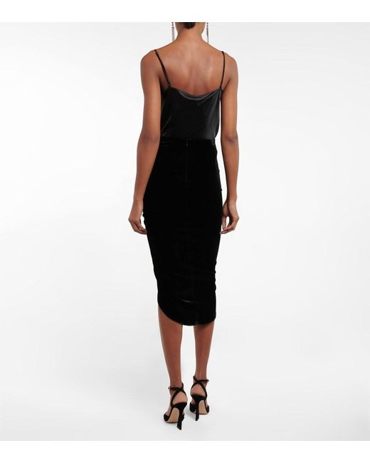 Veronica Beard Black Midirock Ari Aus Samt
