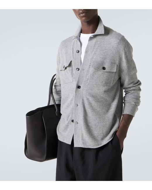 Allude Hemdjacke Aus Wolle Und Kaschmir in Gray für Herren