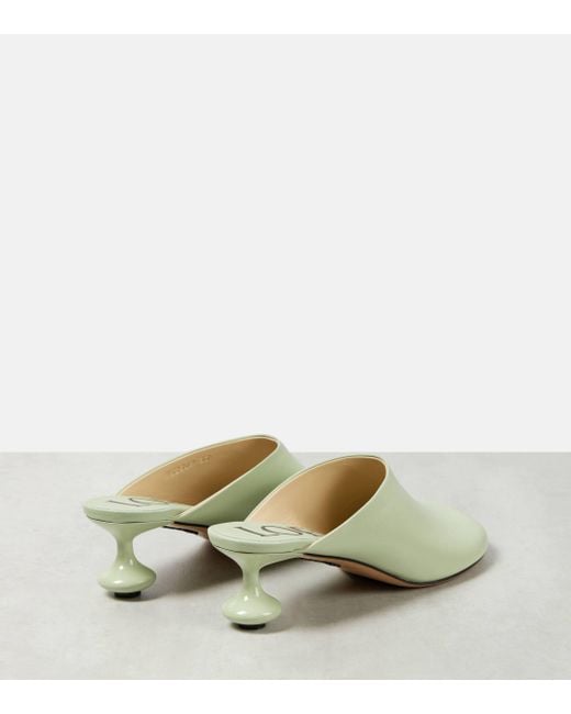 Loewe Green Toy Leather Mules