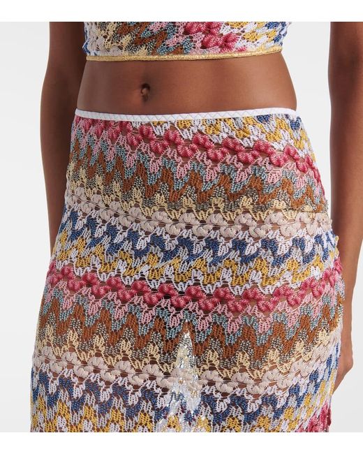 Falda Midi De Lame Missoni de color White