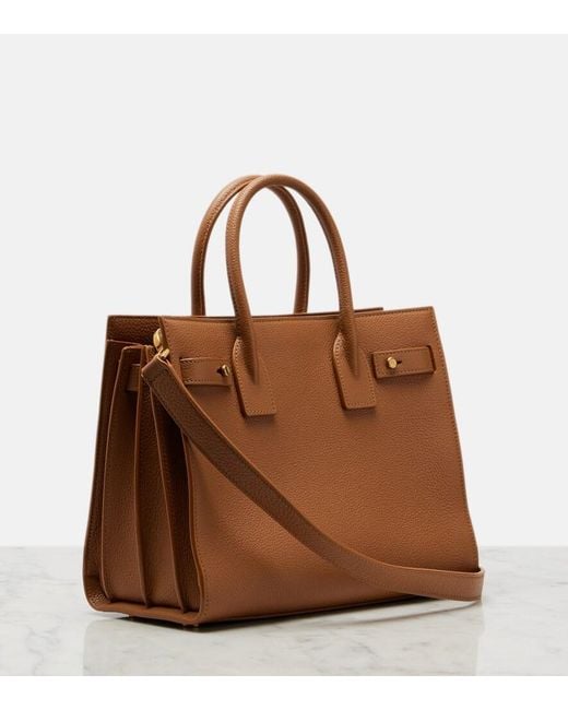 Saint Laurent Brown Sac De Jour Baby Small Leather Tote Bag