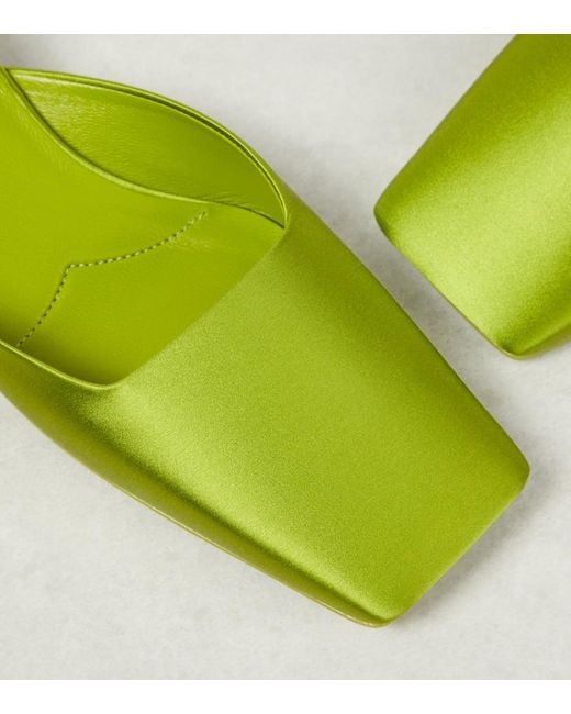 Prada Yellow Satin Mules