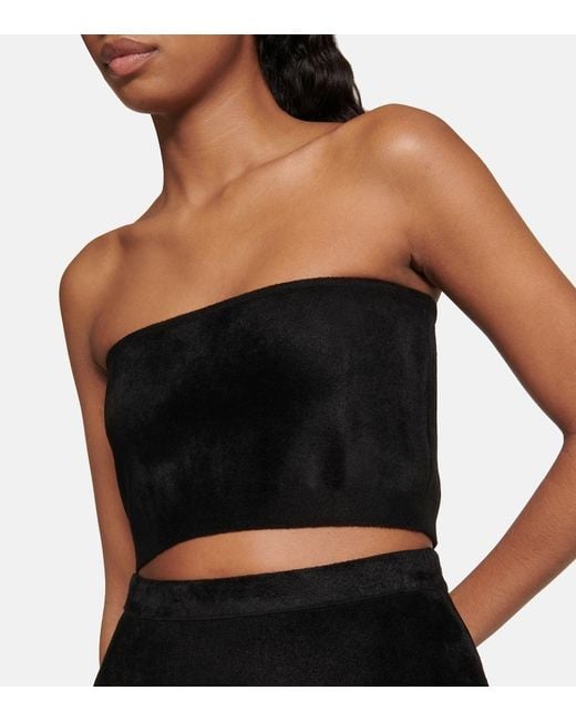 Alaïa Black Velvet Bandeau Top