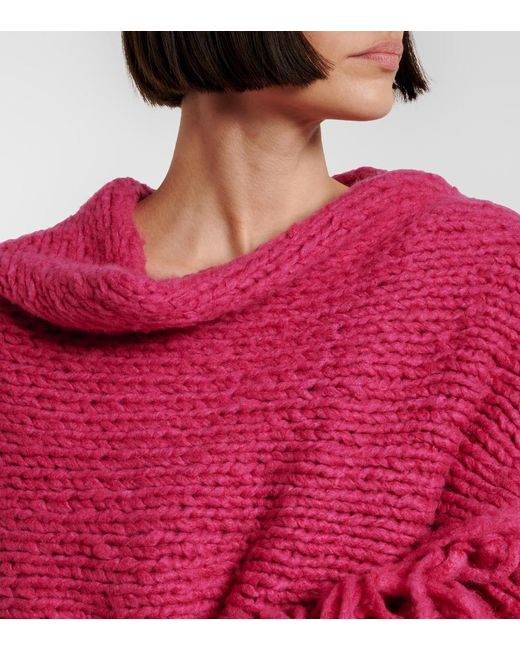 Gabriela Hearst Pink Lauren Fringed Cashmere Shawl