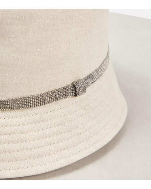 Brunello Cucinelli Natural Linen Canvas Bucket Hat