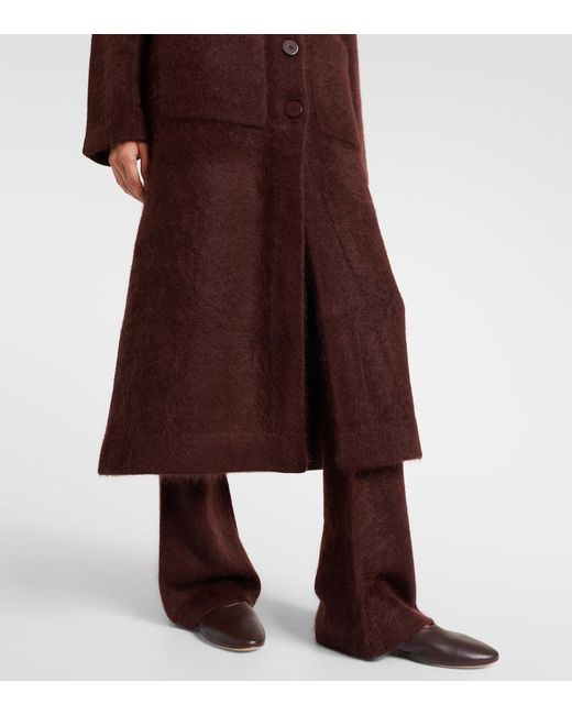 Dorothee Schumacher Purple Fluffy Statement Wool-Blend Coat