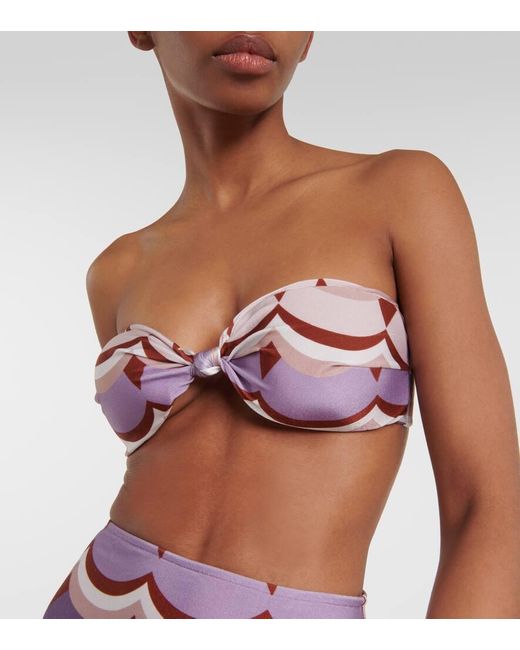 Adriana Degreas Pink Bedruckter Bikini Vintage Waves