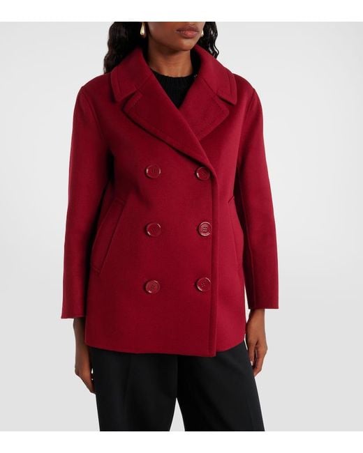 Max Mara Red Elise Virgin Wool Jacket