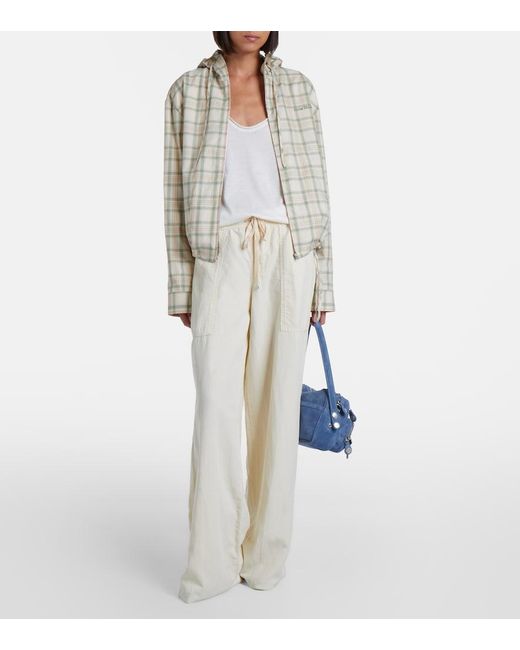 7 For All Mankind Natural Utility Wide-Leg Pants