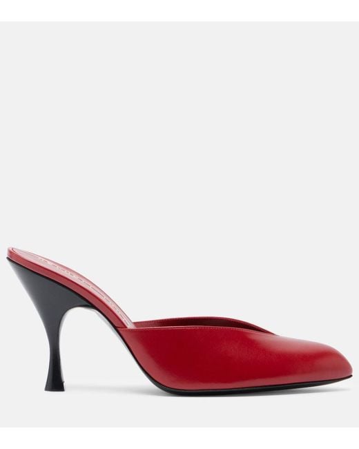 Herbert Levine Red Sitting Pretty Leather Mules