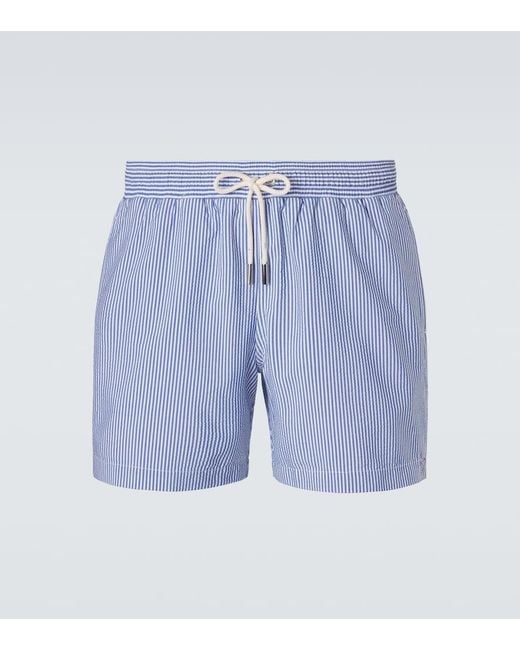 Orlebar Brown Blue Boxer Striped Swim Trunks for men