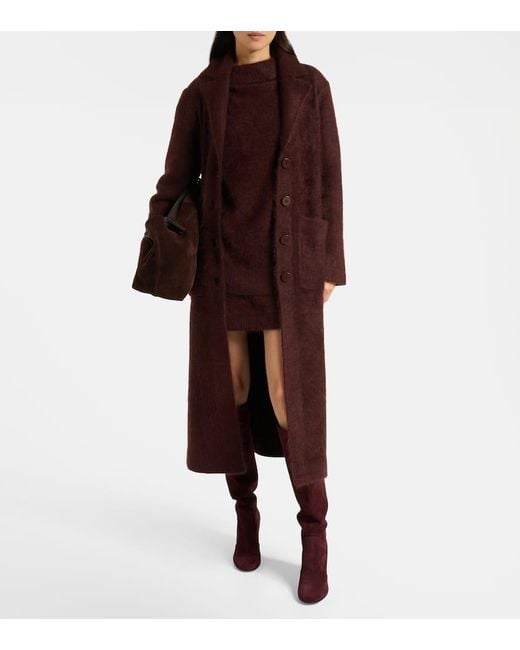 Dorothee Schumacher Red Fluffy Statement Wool-Blend Miniskirt