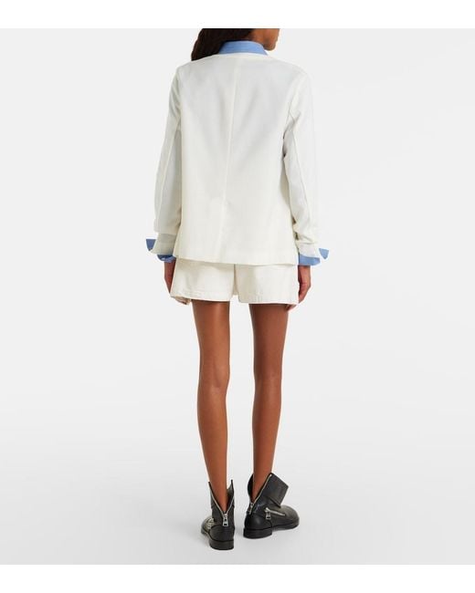 Sacai Natural Paneled Denim Shorts
