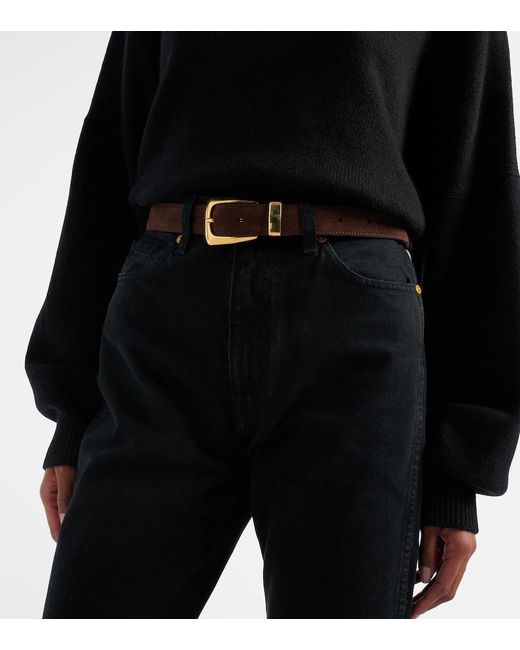 Khaite Brown Benny Suede Belt