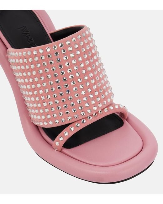 J.W. Anderson Pink Bumper-Tube Embellished Mules