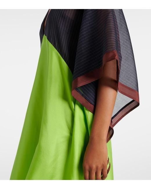 Caftan De Seda Tory Burch de color Green