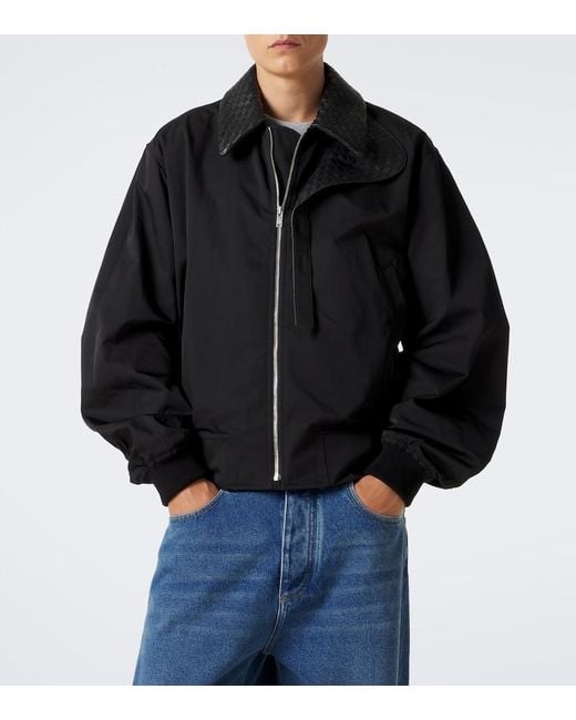 Bottega Veneta Black Intrecciato Twill Blouson Jacket for men